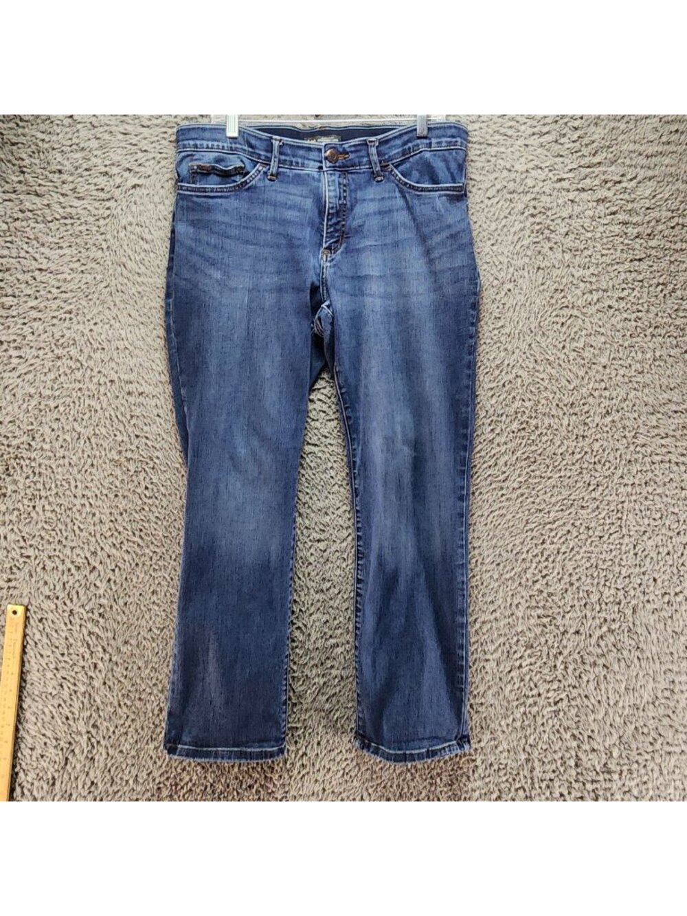 Lee Jeans Womens 14 Short Blue Regular Fit Straight Leg Stretch Denim